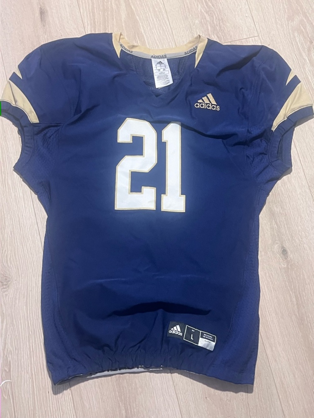 adidas Navy and Gold men Football Jersey with Number 21